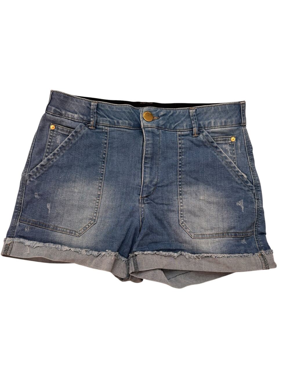 DEMOCRACY AbSolution High Rise Short 3.5" Size 12 Petite Exterior Seam Pocket